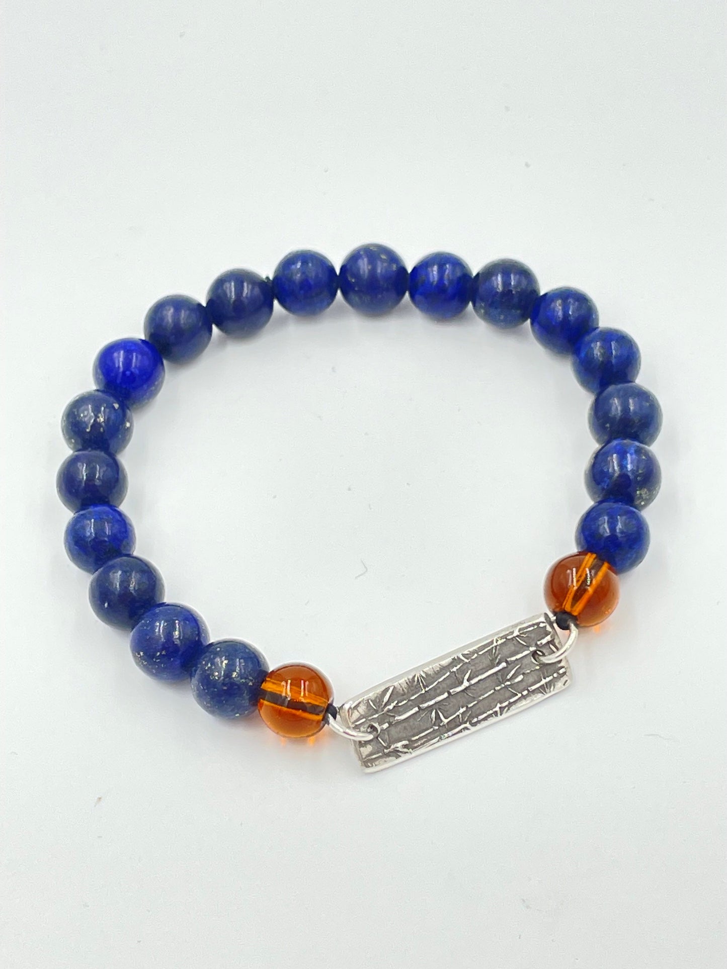 Lapis garnet and silver